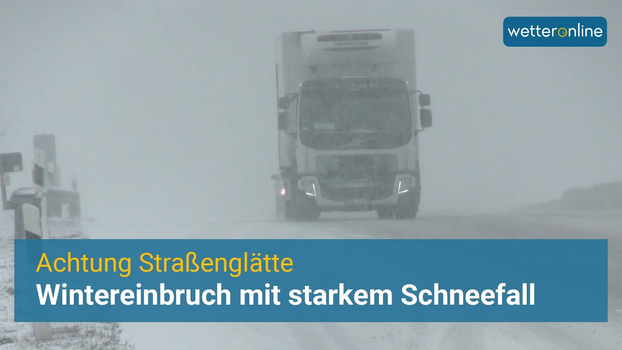 Achtung Stra&szlig;engl&auml;tte: Starke Schneef&auml;lle in Deutschland