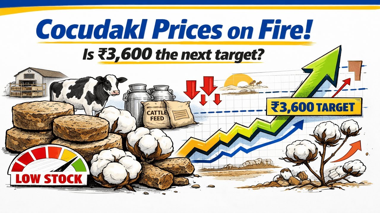 COCUDAKL Prices On Fire 🔥 | ₹3,600 Next Target? Cotton Seed Oil Cake Rally Explained