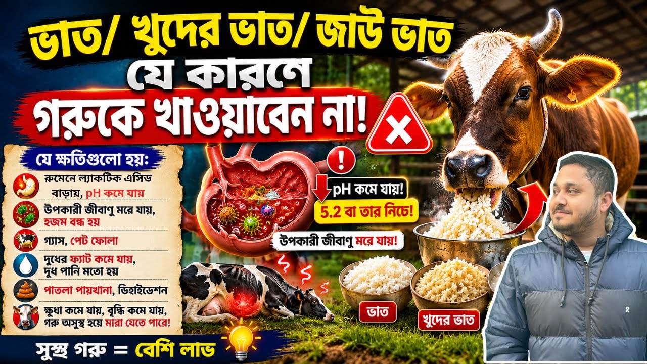 ভাত/ খুদের ভাত/ জাউ ভাত যে কারনে গরুকে খাওয়াবেন না| ভিডিও-১৬০|