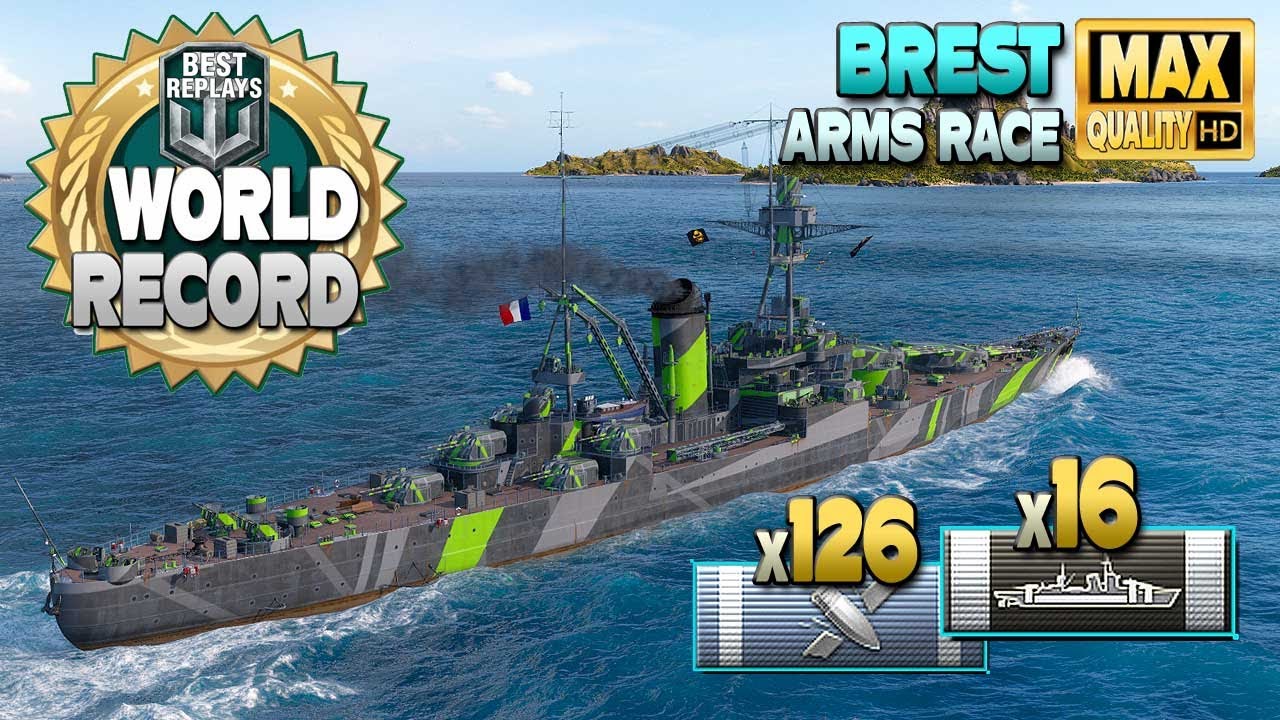 Рекорд повреждений крейсера «Брест» в гонке вооружений - World of Warships