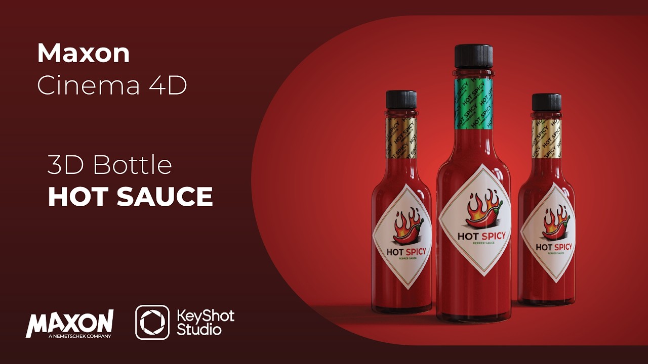 Tutorial Design 3d bottle Hot Sauce