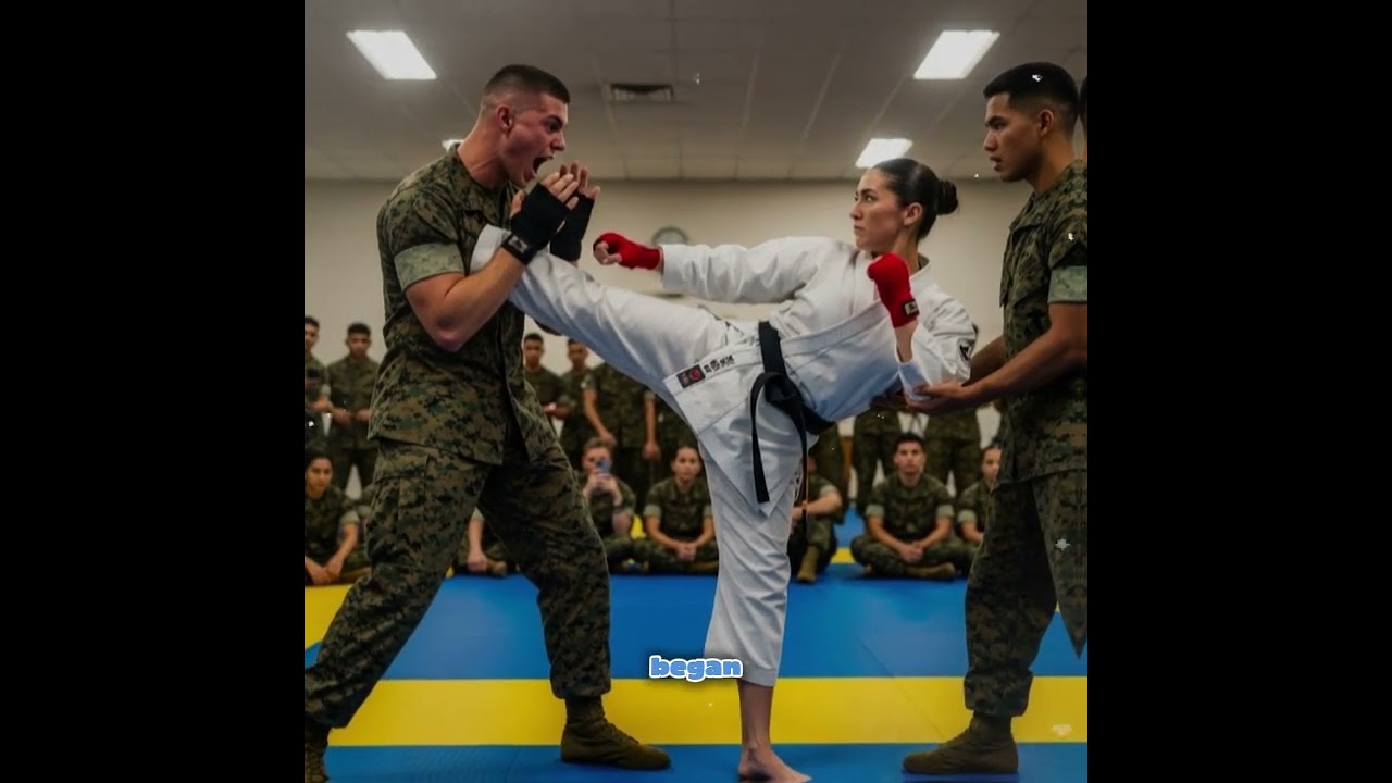 “Fight Us All!” Elite Marines Dared Her — Then Discovered the Navy SEAL Was a Karate Legend