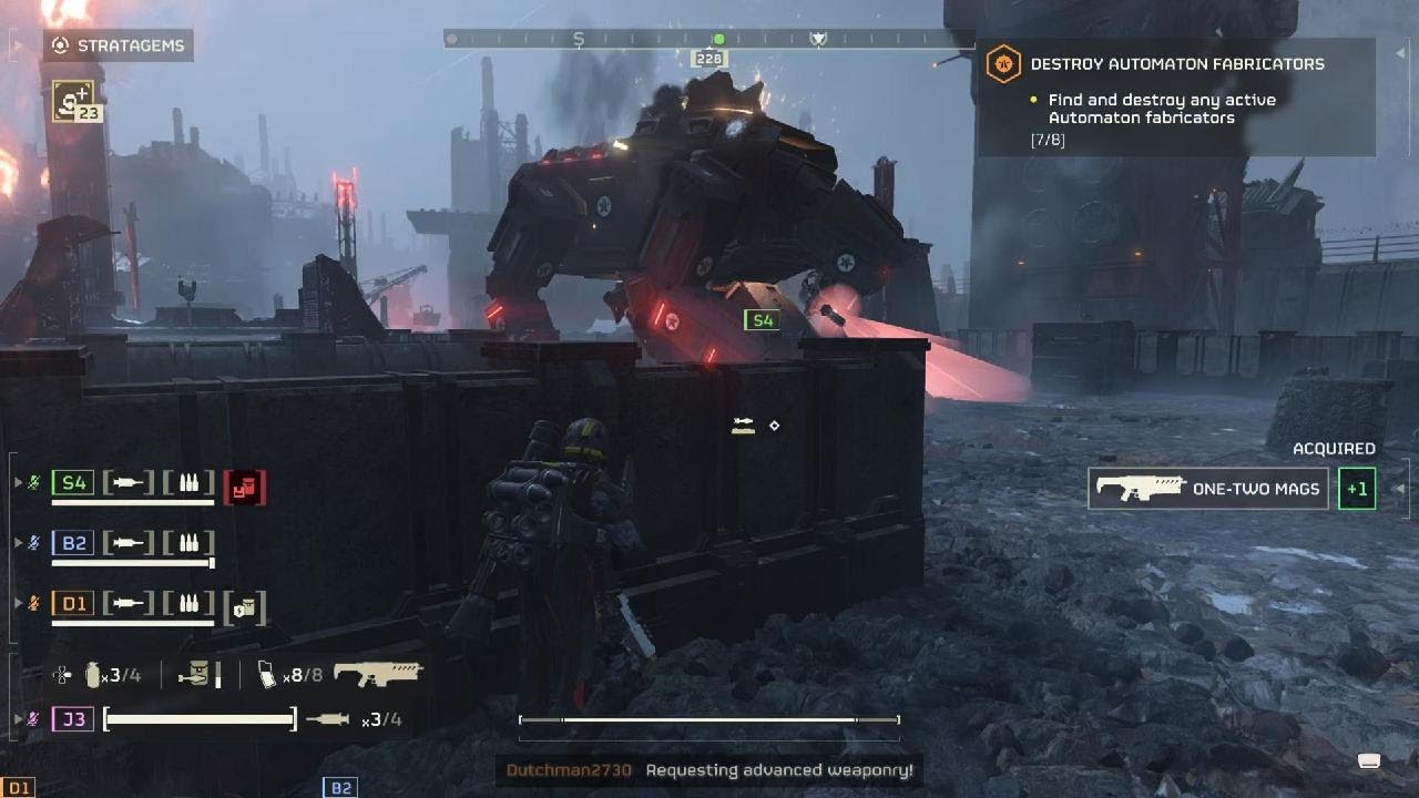 Helldivers 2 Casual gameplay: Cyberstan Level 6 Difficulty Destroy Fabricators