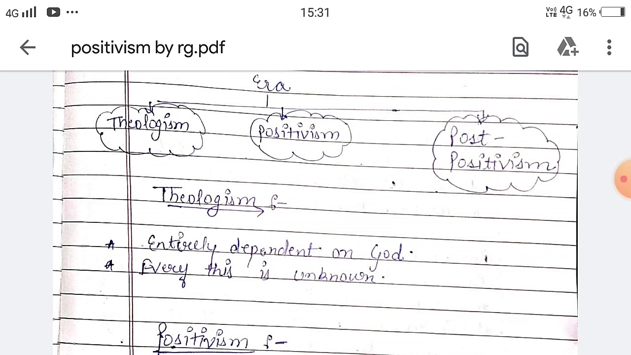 Positivist and post positivist approach