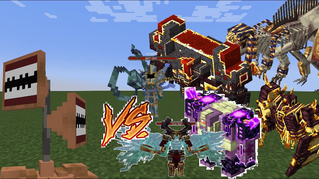 Siren Head (Boss) VS L_Ender's Cataclysm Bosses Minecraft Java (Battle)