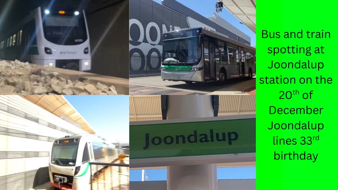 Bus and train spotting at Joondalup station on the 20th of December Joondalup lines 33rd birthday.