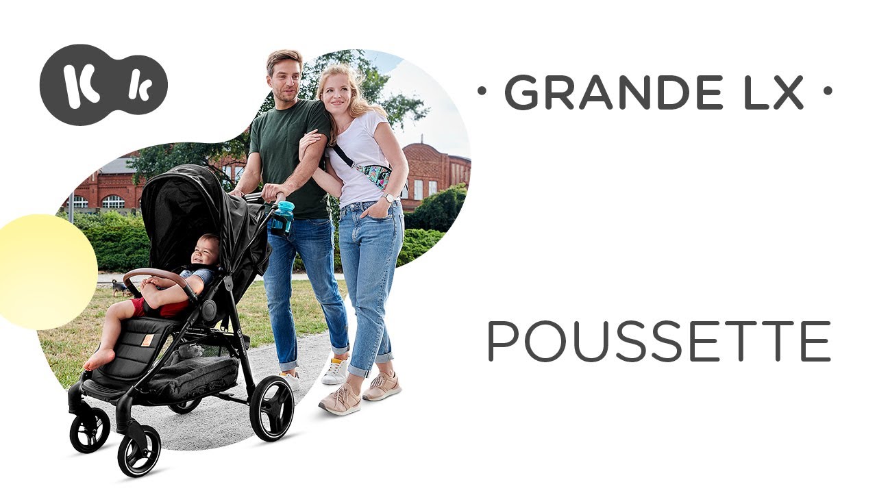 Poussette pliable avec une seule main GRANDE LX Kinderkraft | avec amortissement am&eacute;lior&eacute;