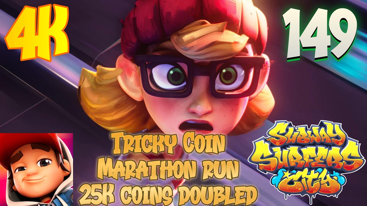 Subway Surfers City - Gameplay 149 - Tricky Coin Marathon Run (25,808)