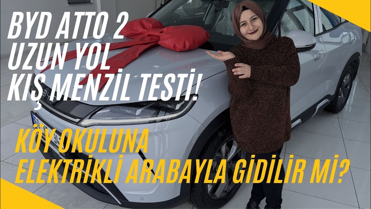 Köy Öğretmeniyle Okul Yolunda BYD Atto 2 Uzun Yol Kış Menzil Testi 🔋⚡#byd #atto2 #menziltesti