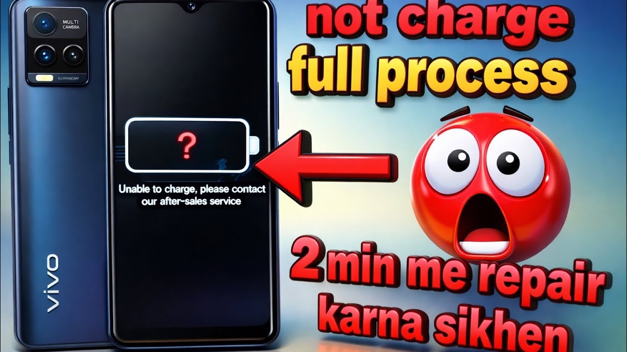 Vivo y21 Unable to charge please contact or after-sales service problem fix kre 2 min me #viralvideo