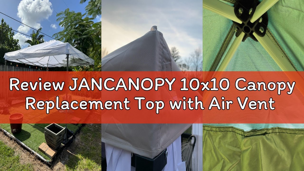 Review JANCANOPY 10x10 Canopy Replacement Top with Air Vent Silver Coated for Straight Leg Canopy Fr