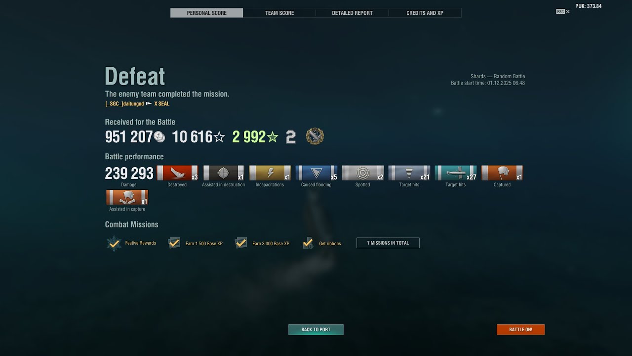 SEAL WOWS - 239k. I did everything but the tean just refuse to win