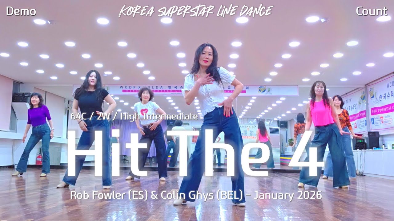 Hit The 4 Linedance Demo & Count 중급레벨 작품 | KSLDA 한국슈퍼스타라인댄스교육협회 💎협회장 송영순