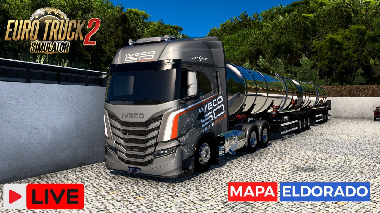 🛑EURO TRUCK SIMULATOR 2 | IVECO S-WAY NO REBOQUE TANQUE BITREM | MAPA ELDORADO PRÓ + DLC´S (1.8)