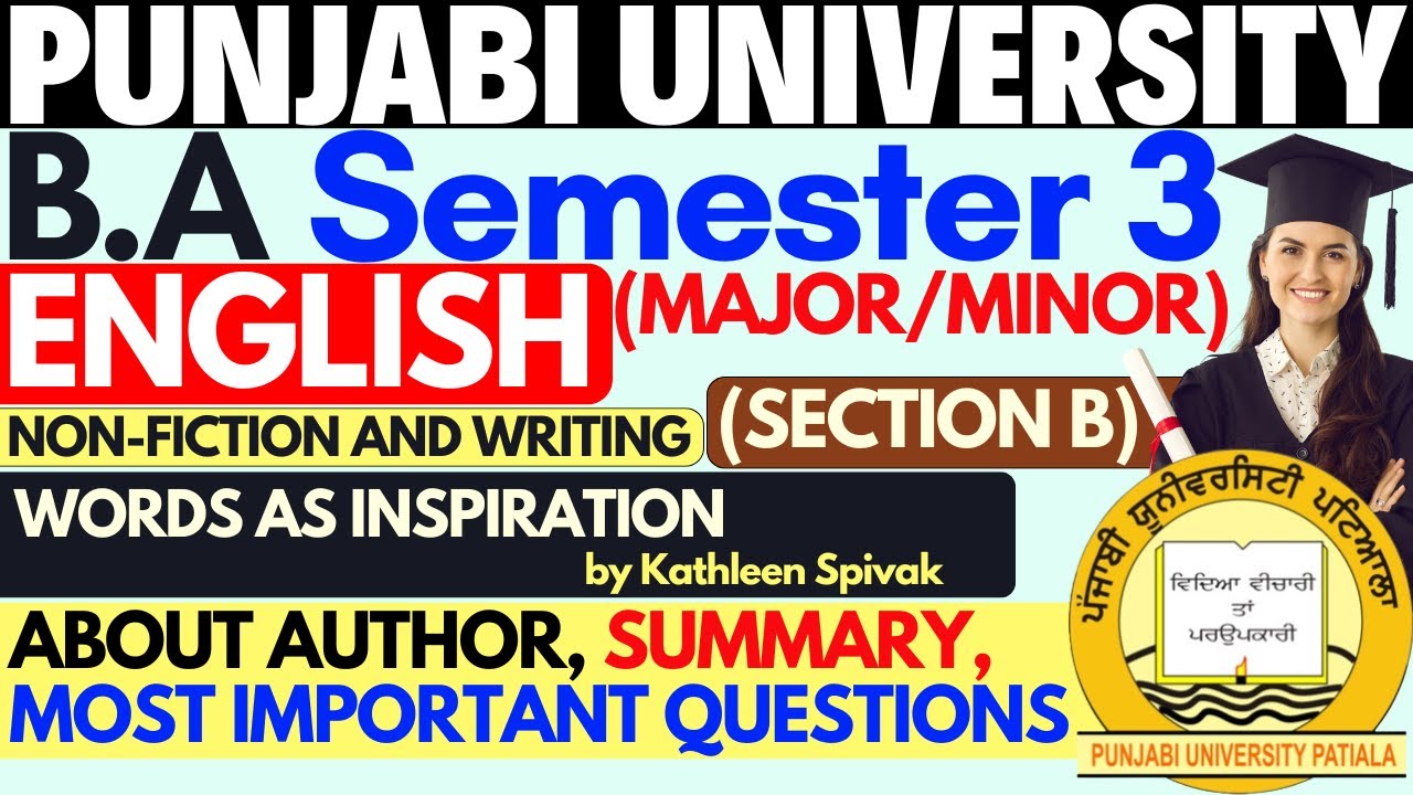 Words as Inspiration by Kathleen Spivak | English Major Sem 3 | English Minor BA 3rd Semester | PUP