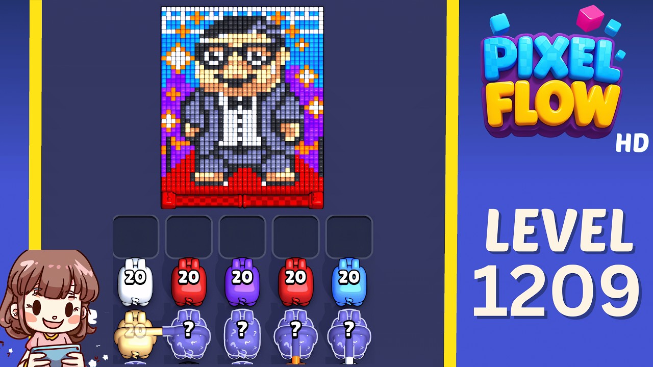 Pixel Flow Level 1209 Solution Walkthrough