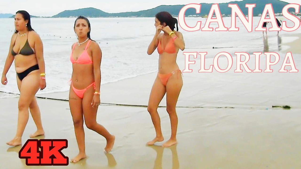 4K  A PRAIA DE CANASVIEIRAS em FLORIANÓPOLIS a QUINTA-FEIRA nublada e quente. #praia #beach #floripa