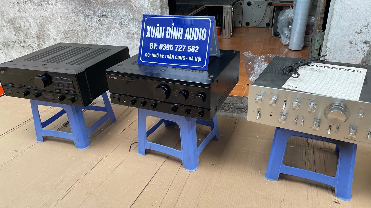 Amply Bãi Nhật Đẹp Mà Bình Dân. Amply Sansui 607i, Amply Sansui 607Kx, Amply Pioneer 8800ii.