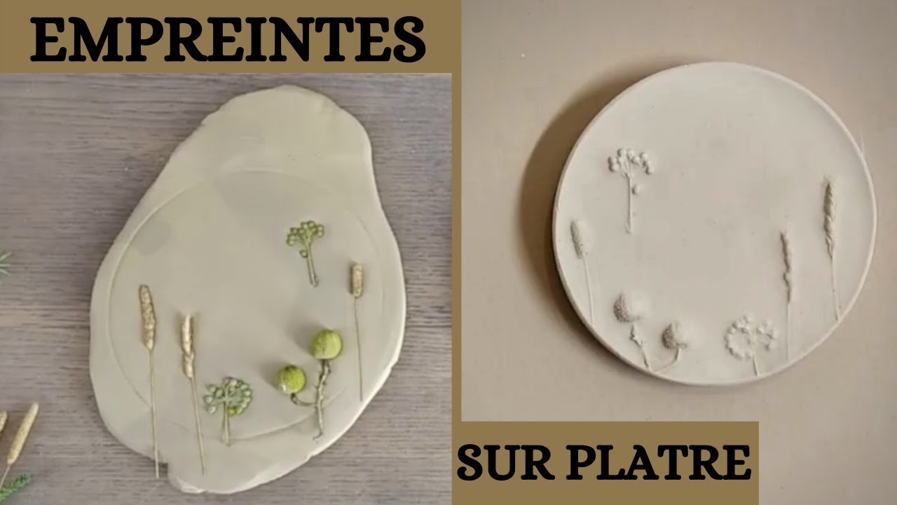 MOULAGE ARGILE EMPREINTES VÉGÉTALES EN PLÂTRE