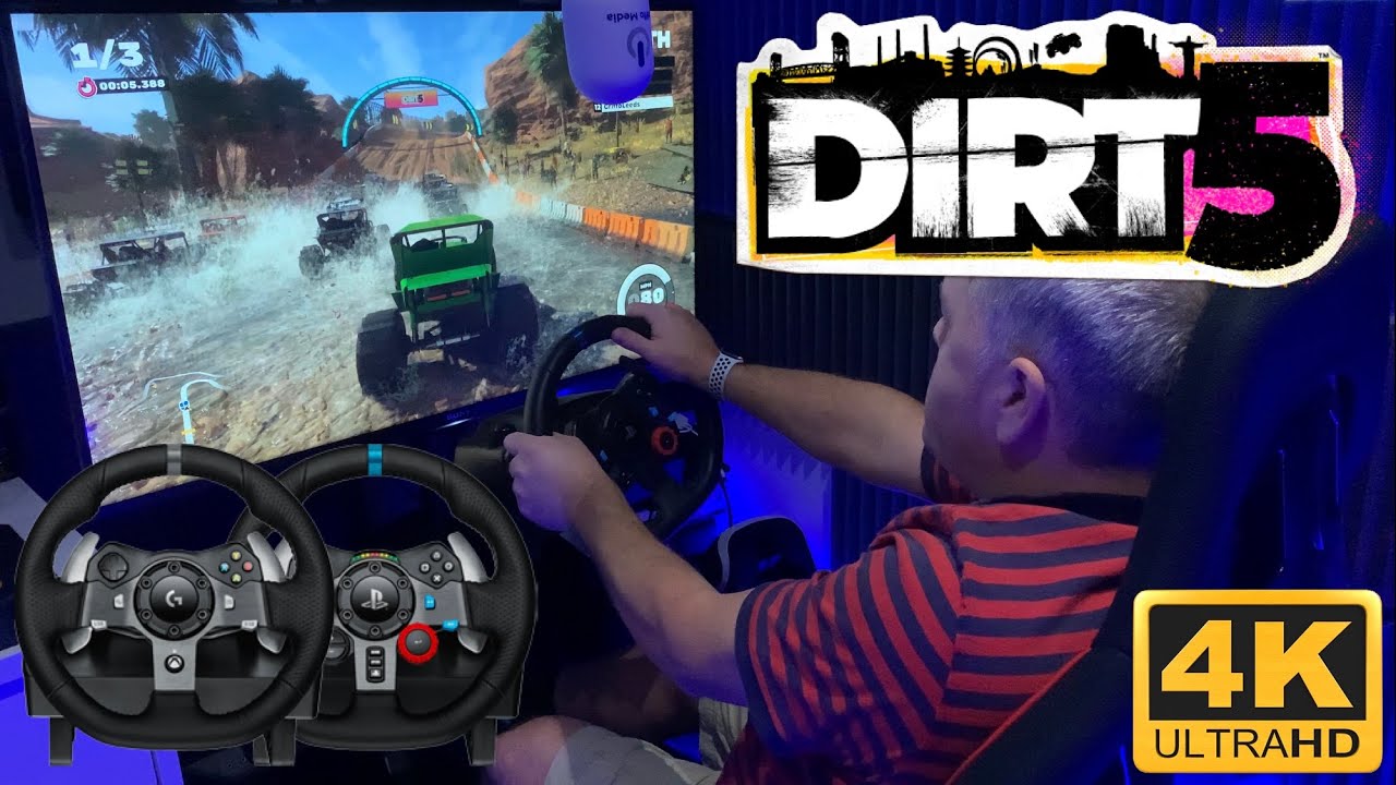 Dirt 5 — PS4 и PS5 — Поддержка руля FFB — Руль и педали Logitech G29 — 4K