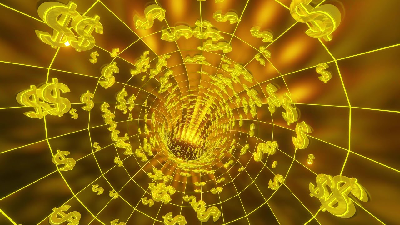 Dollars tunnel  Free video Background Loop - VJ Loops for Background - MONEY Falling