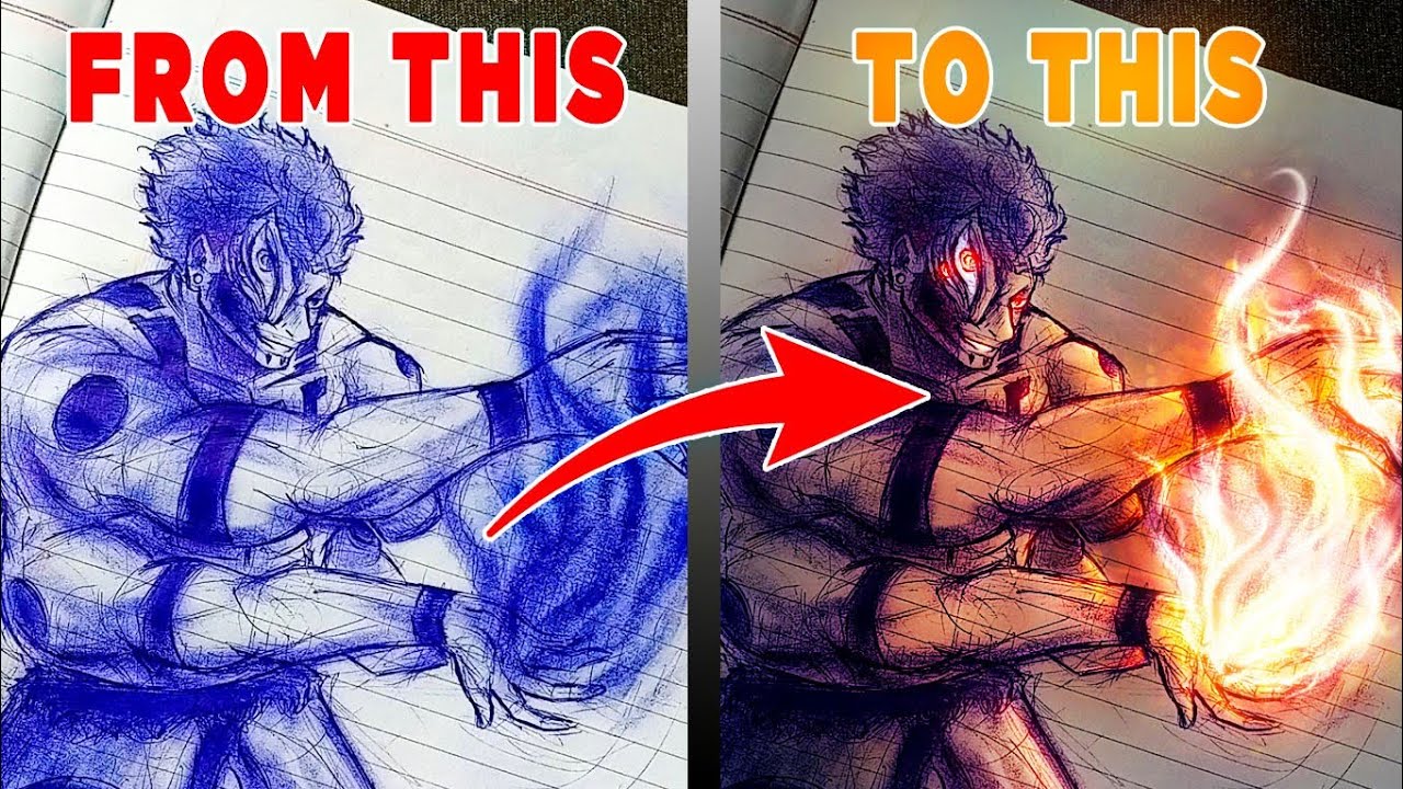 How I Draw Sukuna from JJK Manga like a PRO!