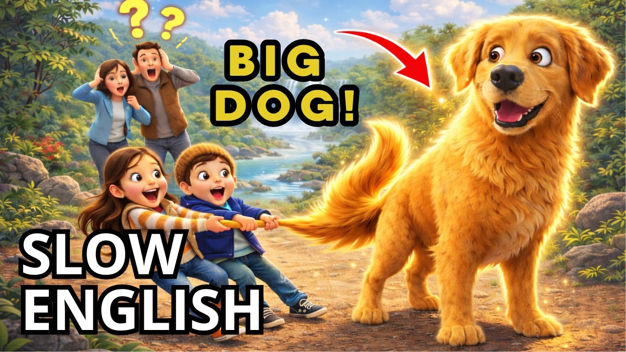 A Family RV Adventure & a Big Dog | Easy English Listening Story