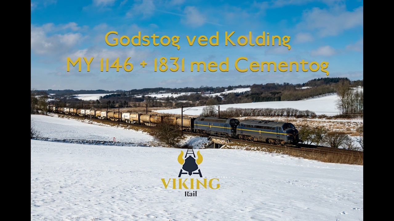 Godstog ved Kolding – MY 1146 + 1831 med cementtoget | 19. februar 2026