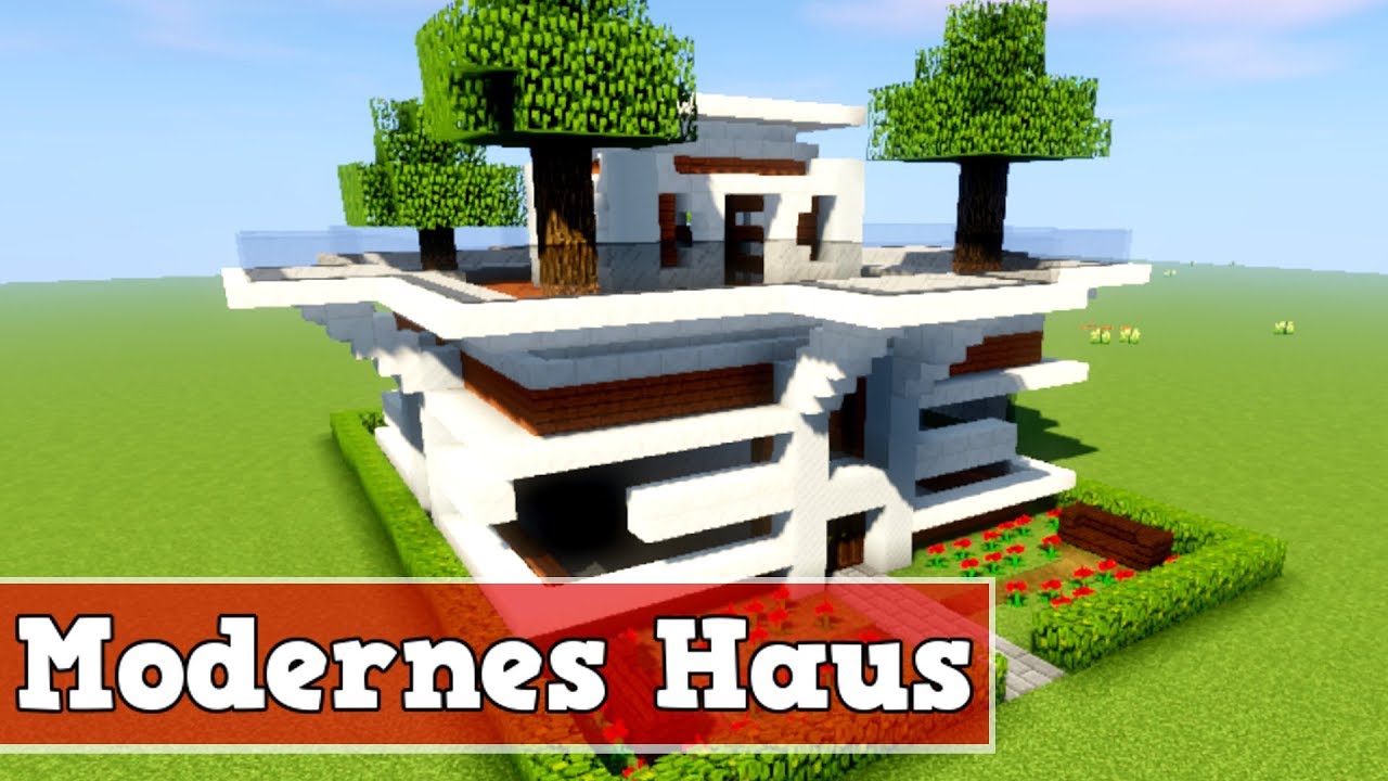 Wie baut man ein großes Modernes Haus in Minecraft | Minecraft Deutsch großes Modernes Haus Bauen
