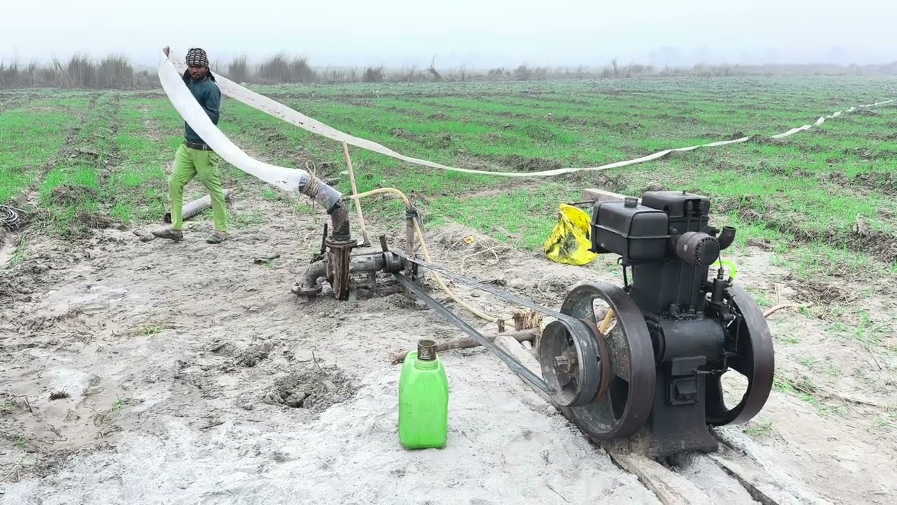 Pani Wala Engine Farming Water irrigation System/Diesel Engine Water Pump Machine Setup l Kisan 