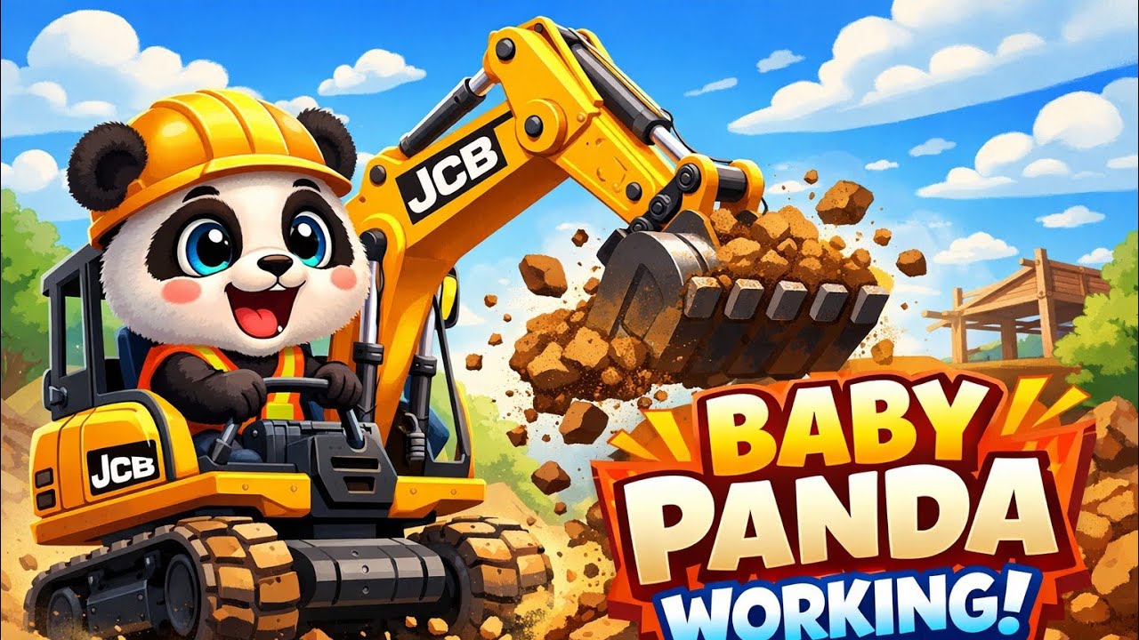 Baby Panda JCB Working 🐼🚜 | Cartoon Construction Fun for Kids | Part 1