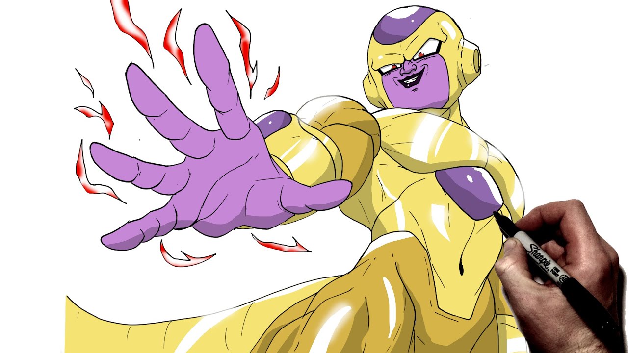 How To Draw Ultra Golden Frieza | Step BY Step | Dragon Ball