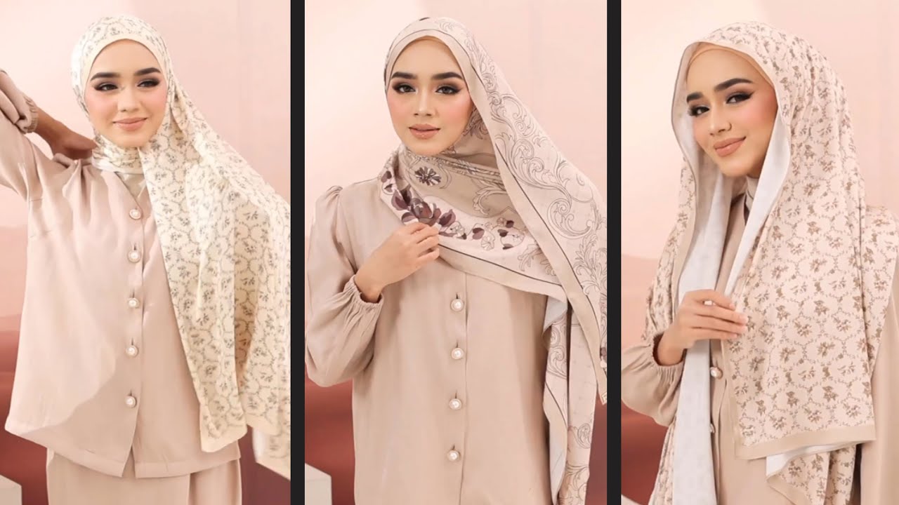 10 RAYA SHAWL TUTORIAL – CARA PAKAI TUDUNG SHAWL DENGAN GAYA MUDAH DIPAKAI – QotrunNada