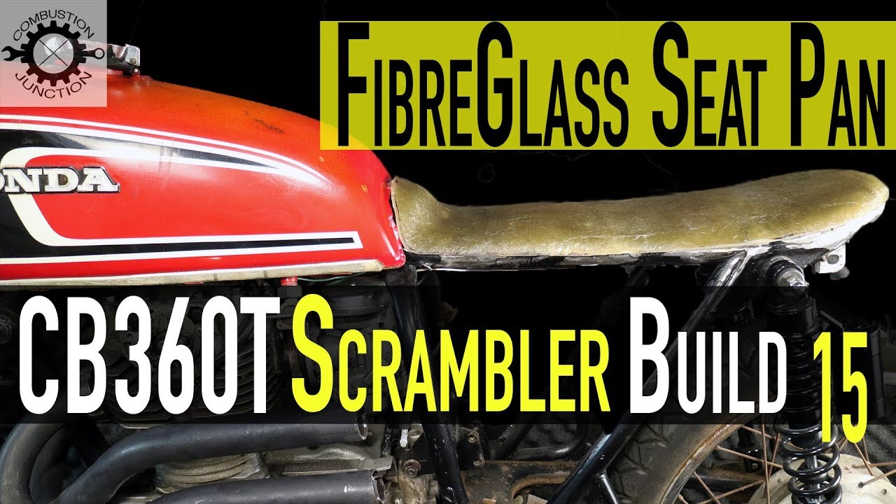 HOW TO BUILD - DIY CAFE RACER SCRAMBLER Fibreglass Motorcycle Seat Pan time lapse - CB360 Ep15