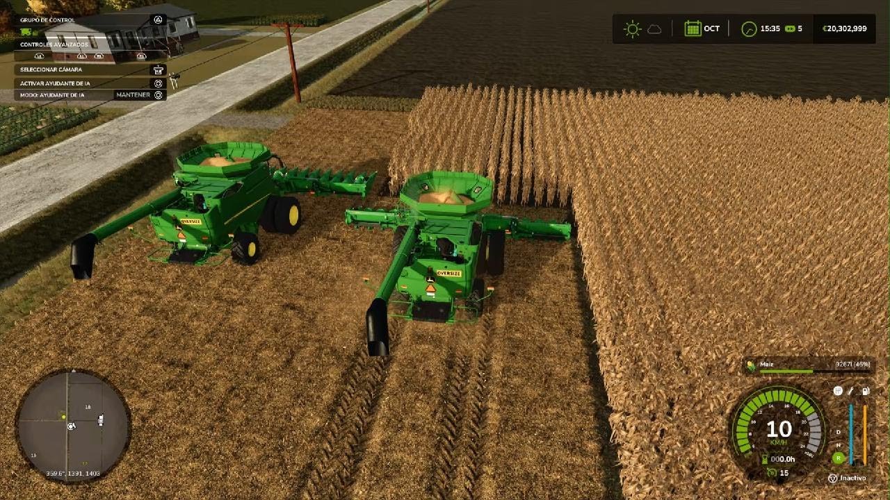 Farming Simulator cosechando maíz