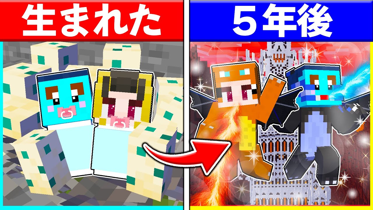 ⭐ドラゴンに生まれた子供たちが最強のドラゴンになるまで🔥【まいくら/マインクラフト】