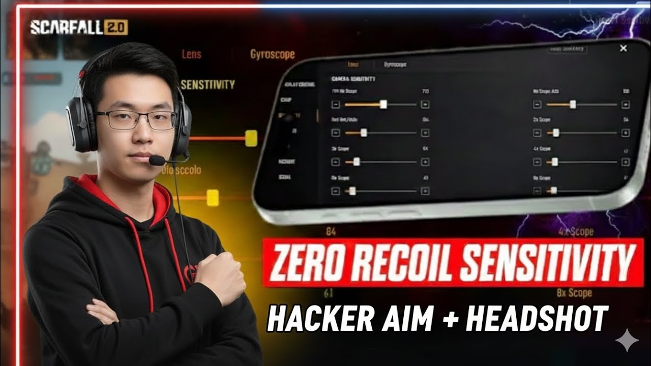 Scarfall 2.0 Zero Recoil Sensitivity Settings 🎯 | 100% Auto Headshot 