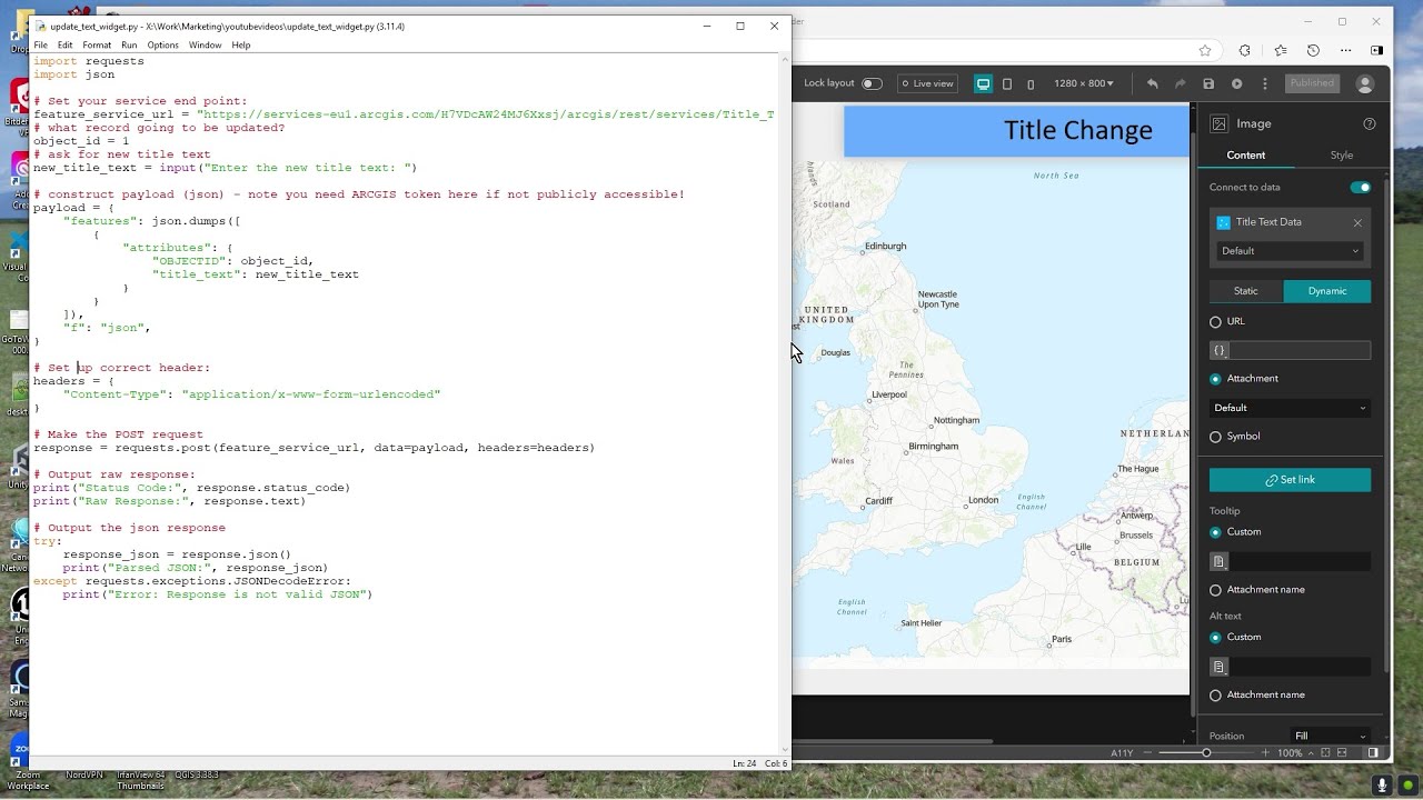 ArcGIS Experience Builder, Dynamic Text Widget and Python PoC