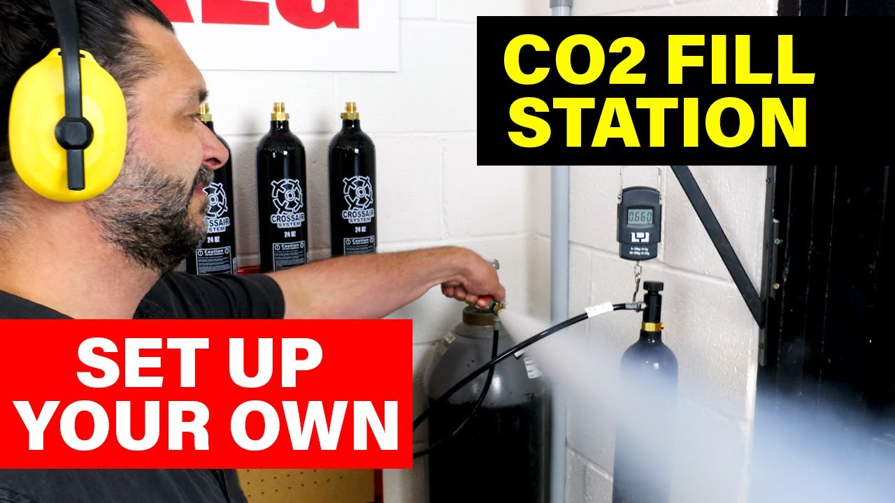 Установка станции заправки CO2 для пейнтбольных баллонов и газировки Sodastream