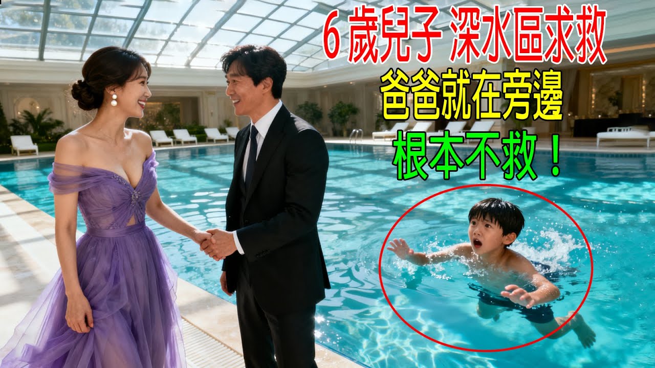 6歲兒子深水區求救，爸爸就在旁邊，根本不救！！！