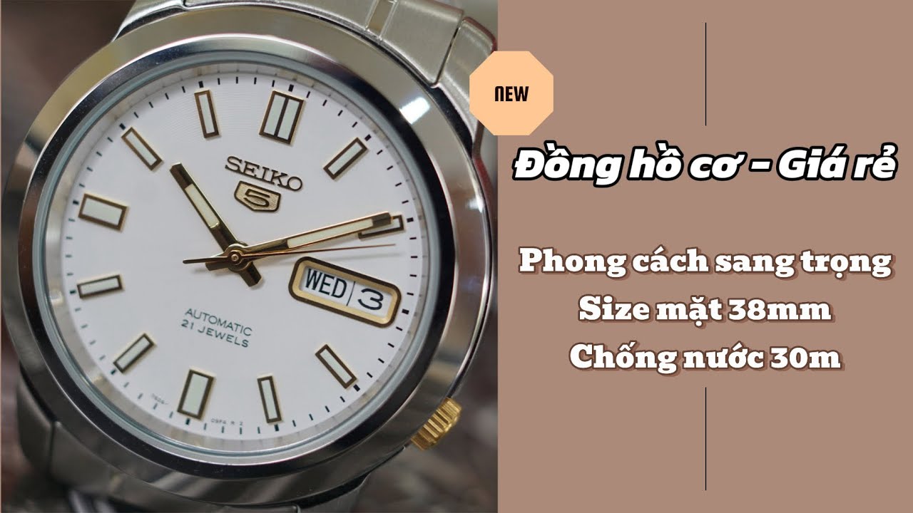 [ Đồng hồ cơ - Gi&aacute; b&igrave;nh d&acirc;n | Seiko 5 SNKK07K1 | Thiết kế sang trọng