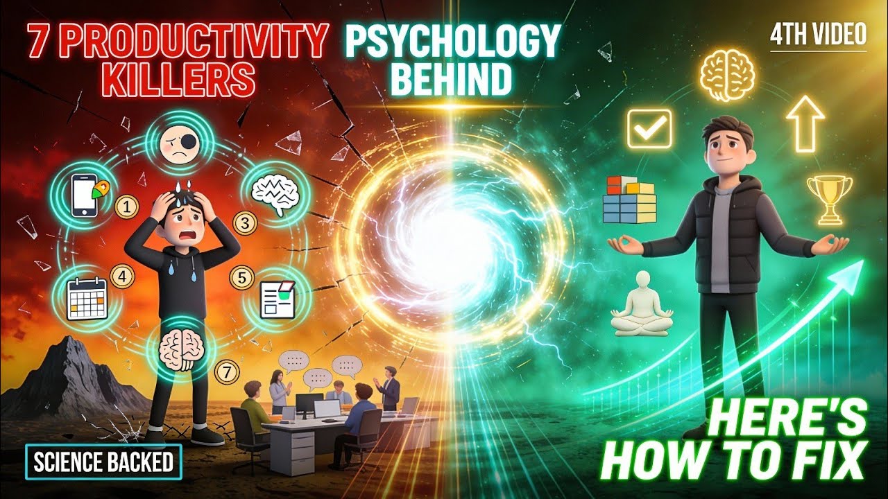 The 7 Psychology Killers Destroying Your Productivity (Science Explains Why)#ProductivityKillers