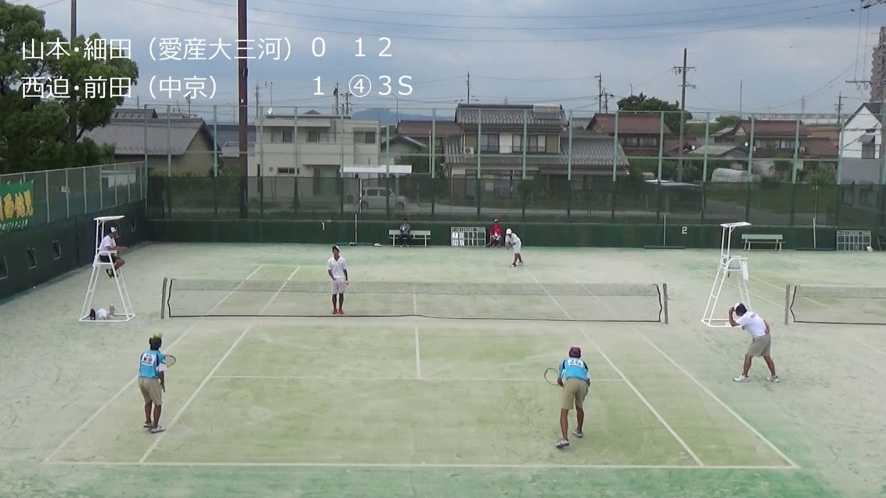 2018 東海高校総体ソフトテニス　男子個人戦　準決勝1　山本・細田（愛産大三河）vs西迫・前田（中京）