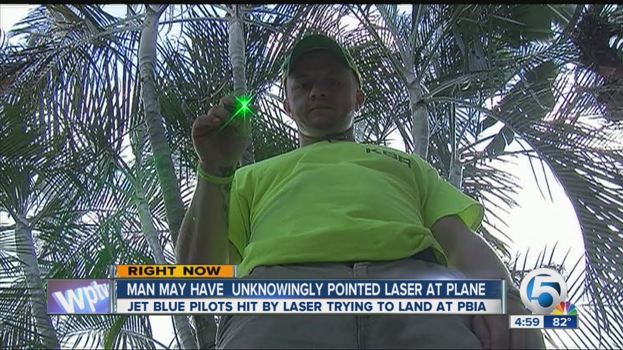 Man may have unknowngly pointed laser at plane