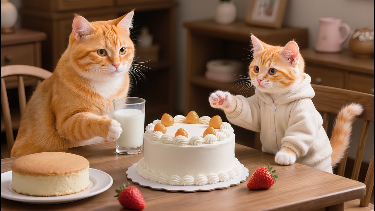 Mama Cat Trims Fur on the Farm and Makes Tiger Hat For Kittens At Home🐾🎩🐯