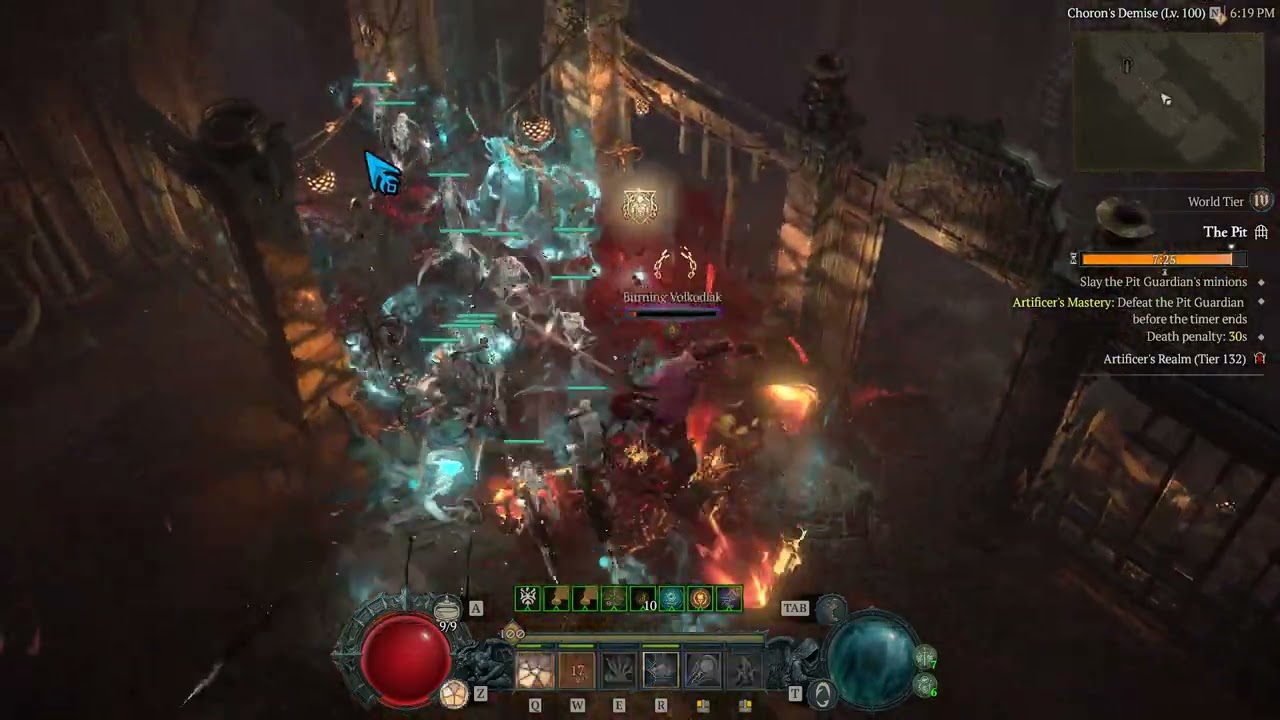Diablo 4 S4 Patch 1.4.3 Gatling Gun Shadow Mage Necromancer Pit 132 No Death No Bolts. Nerfed Pits!