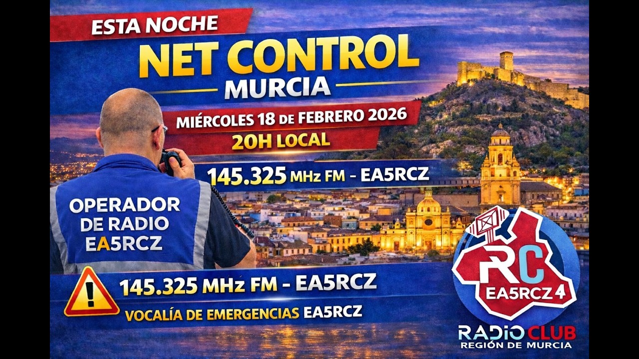 Ejercicio de Net Control EA5RCZ, en VHF 145.325 MHz FM.