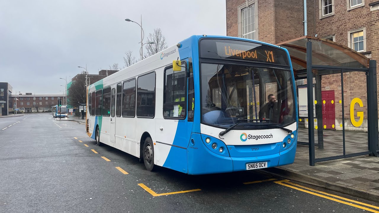 Stagecoach Chester based ADL E300 27257 SN65 OCV on the X1 between Ellesmere Port and Red Lion