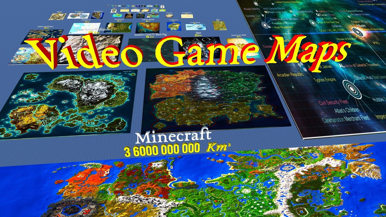 Video Game Maps Size Comparison in 3D
