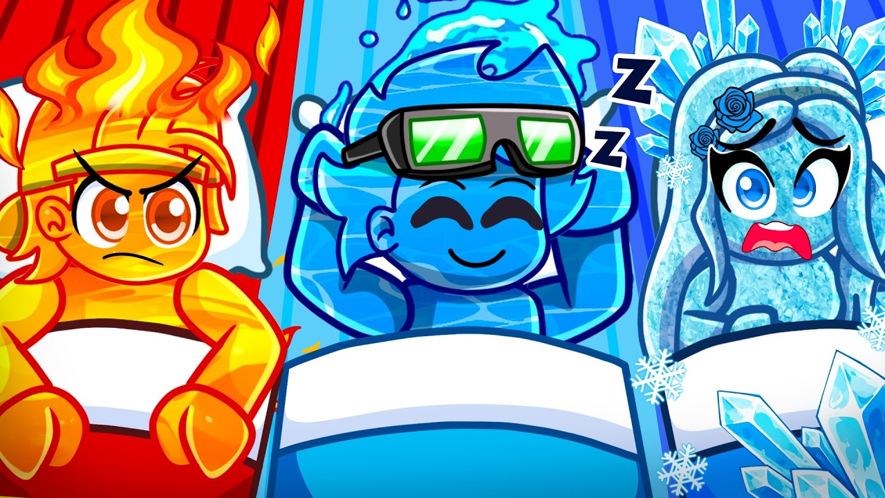 Teniendo Una PIJAMADA ELEMENTAL en Roblox Brookhaven!